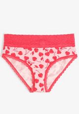 Simply Comfy Cotton Cherry Heart Print Hipster Panty, C9463, small
