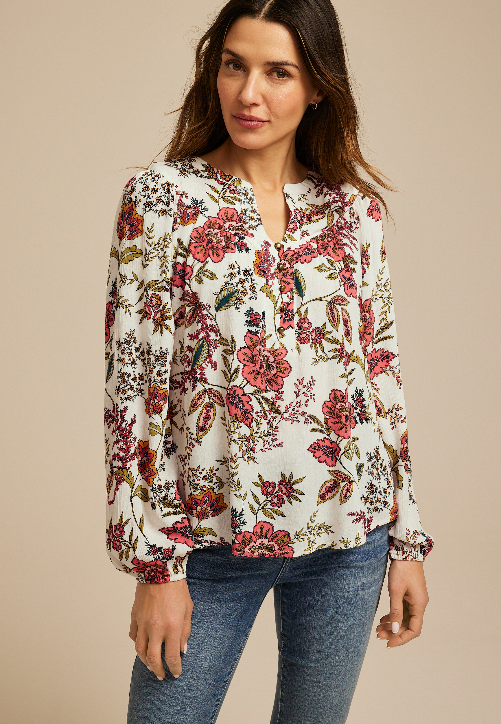 Floral Peasant Blouse