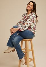 Floral Peasant Blouse, C1524, small