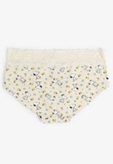 Simply Comfy Cotton Snoopy Print Boybrief Panty, LIGHT OATMEAL HEATHER, small