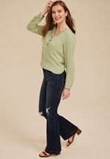 Pintuck Henley Blouse, C738, small