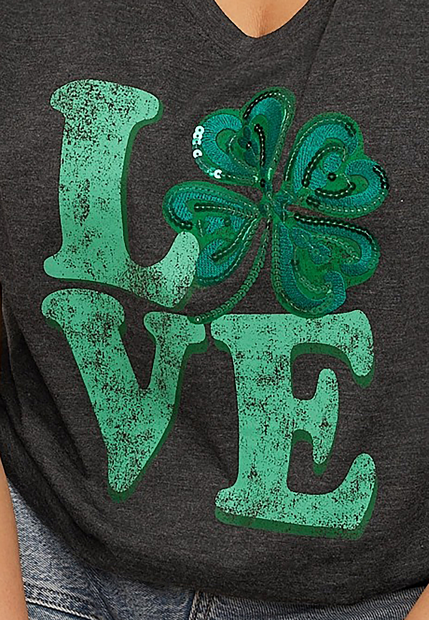 Plus Size Clover Love Classic Fit Graphic Tee, C125, large