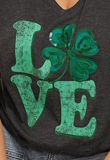 Plus Size Clover Love Classic Fit Graphic Tee, C125, small