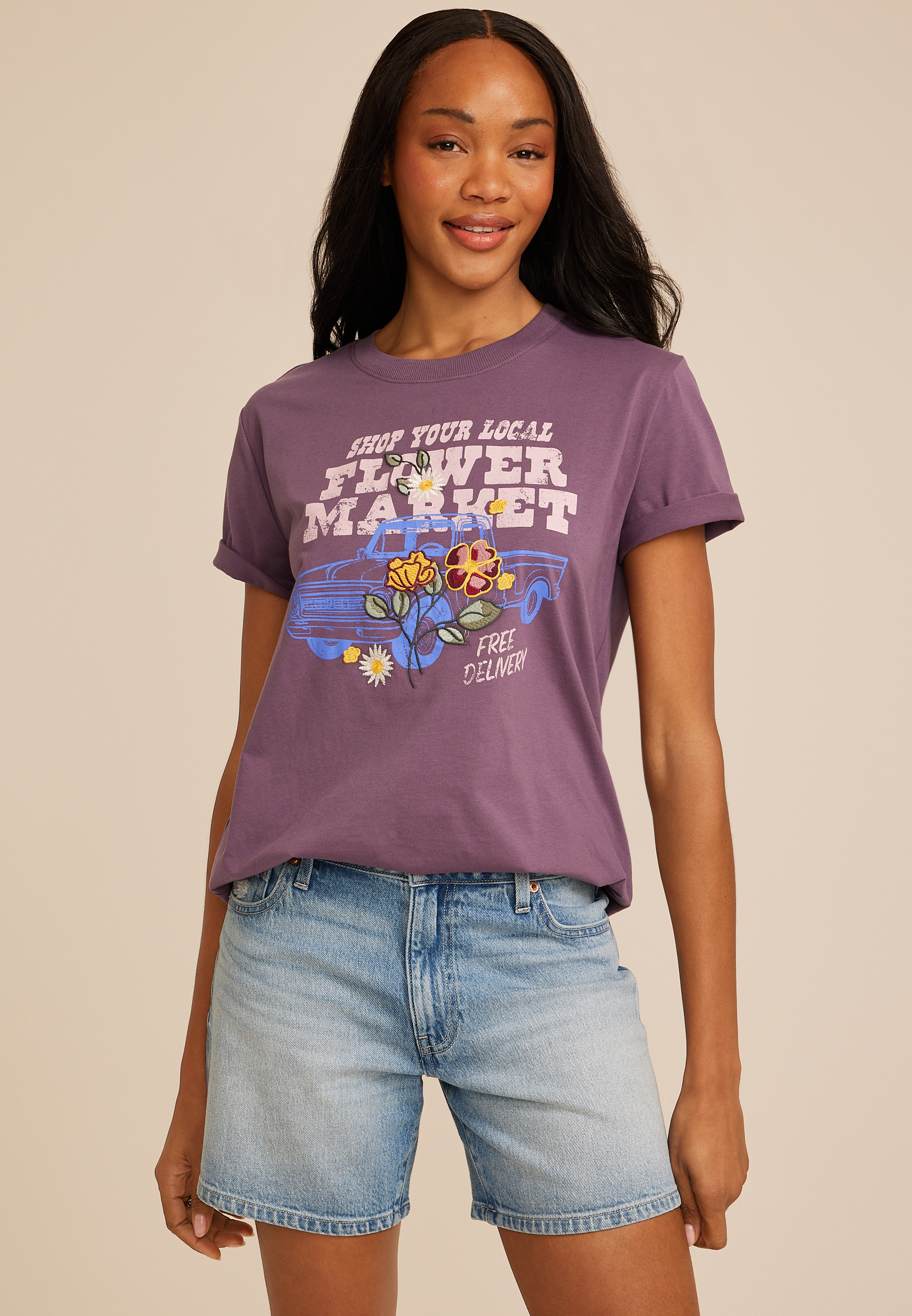 Flower Market Classic Fit Graphic Tee