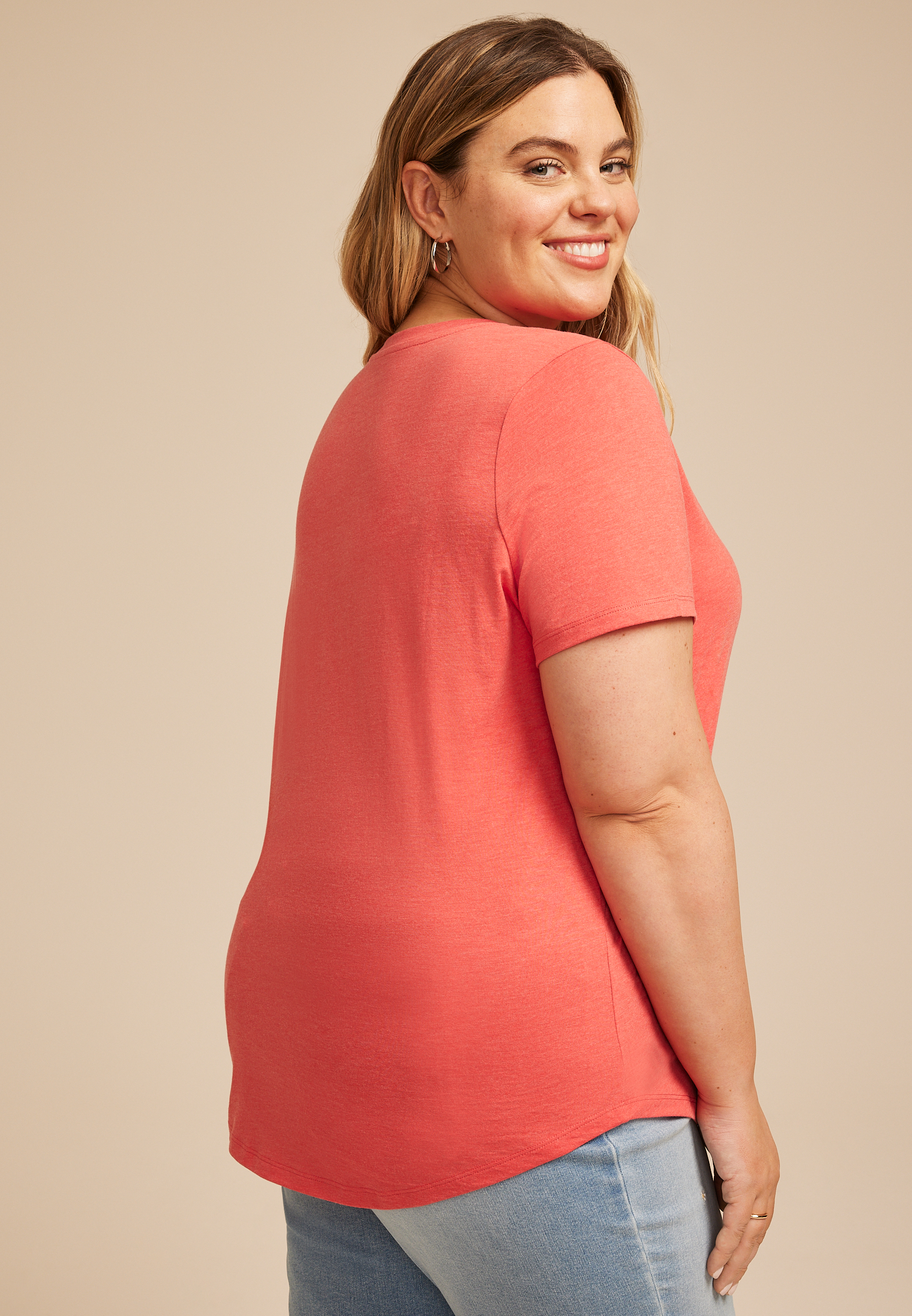 Plus Size Radiate Kindness Classic Fit Graphic Tee, ROSE OF SHARON, large