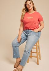 Plus Size Radiate Kindness Classic Fit Graphic Tee, ROSE OF SHARON, small