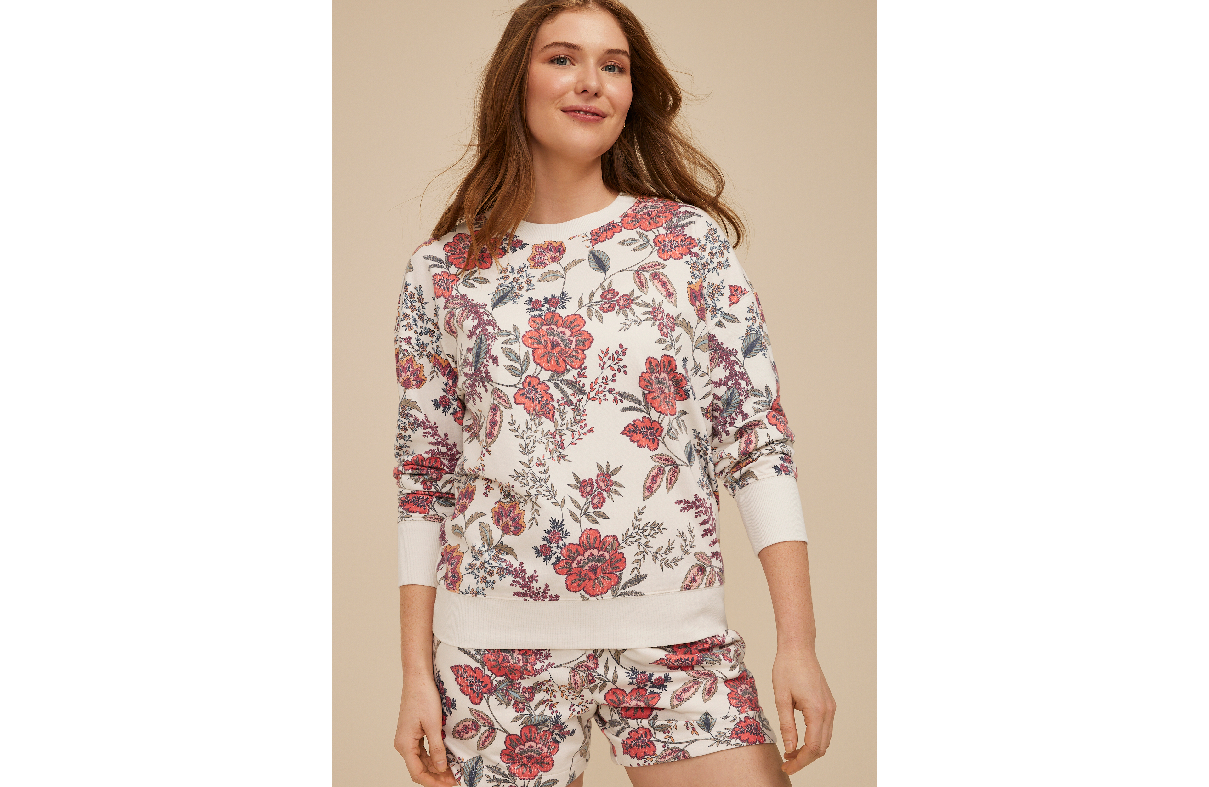 Floral Crew Neck Sweatshirt
