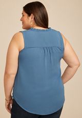 Plus Size Smocked Shoulder Tank Top, C7902, small
