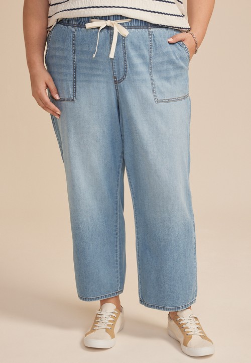 Plus Size m jeans by maurices™ Soft High Rise Straight Cropped