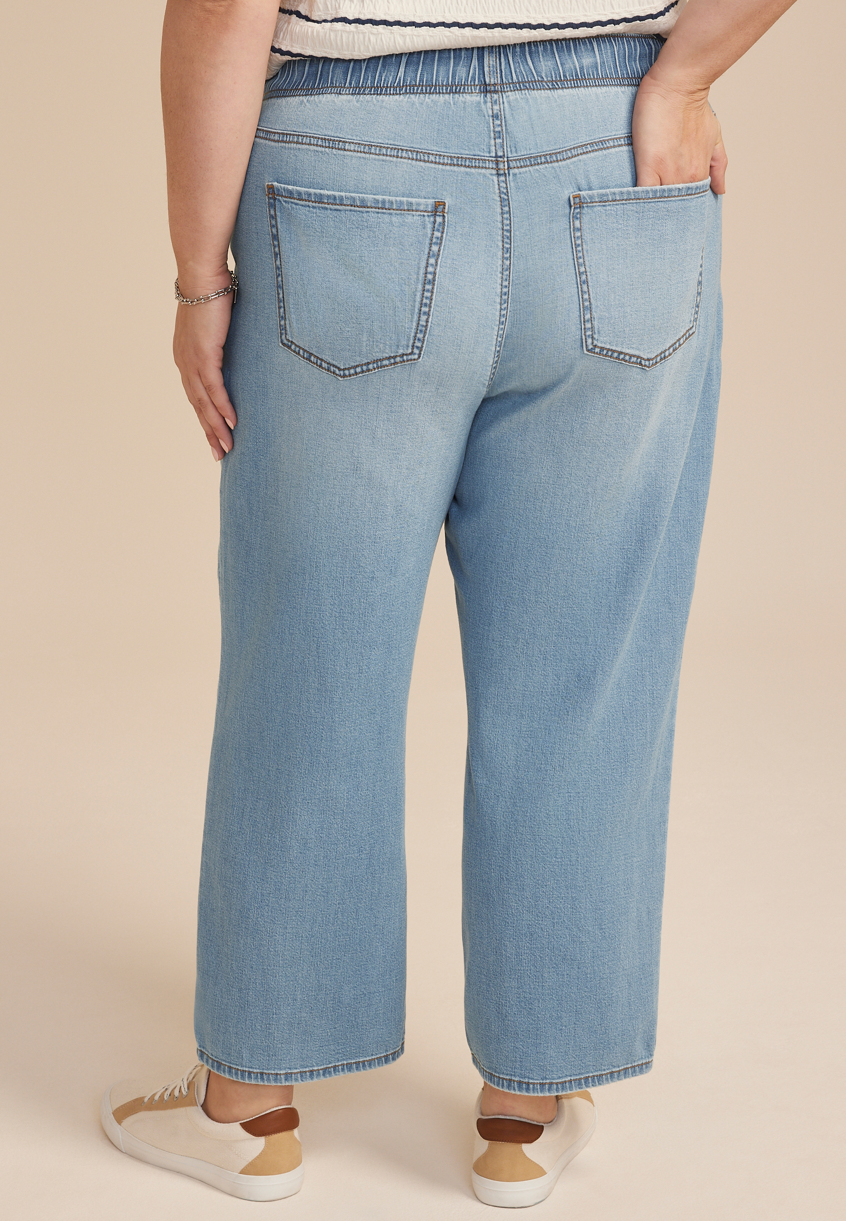 Plus Size m jeans by maurices&trade; Soft High Rise Straight Cropped Jean, C3337, large