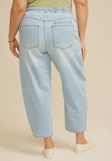 Plus Size Mid Rise Pull On Knit Barrel Jean, C2806, small