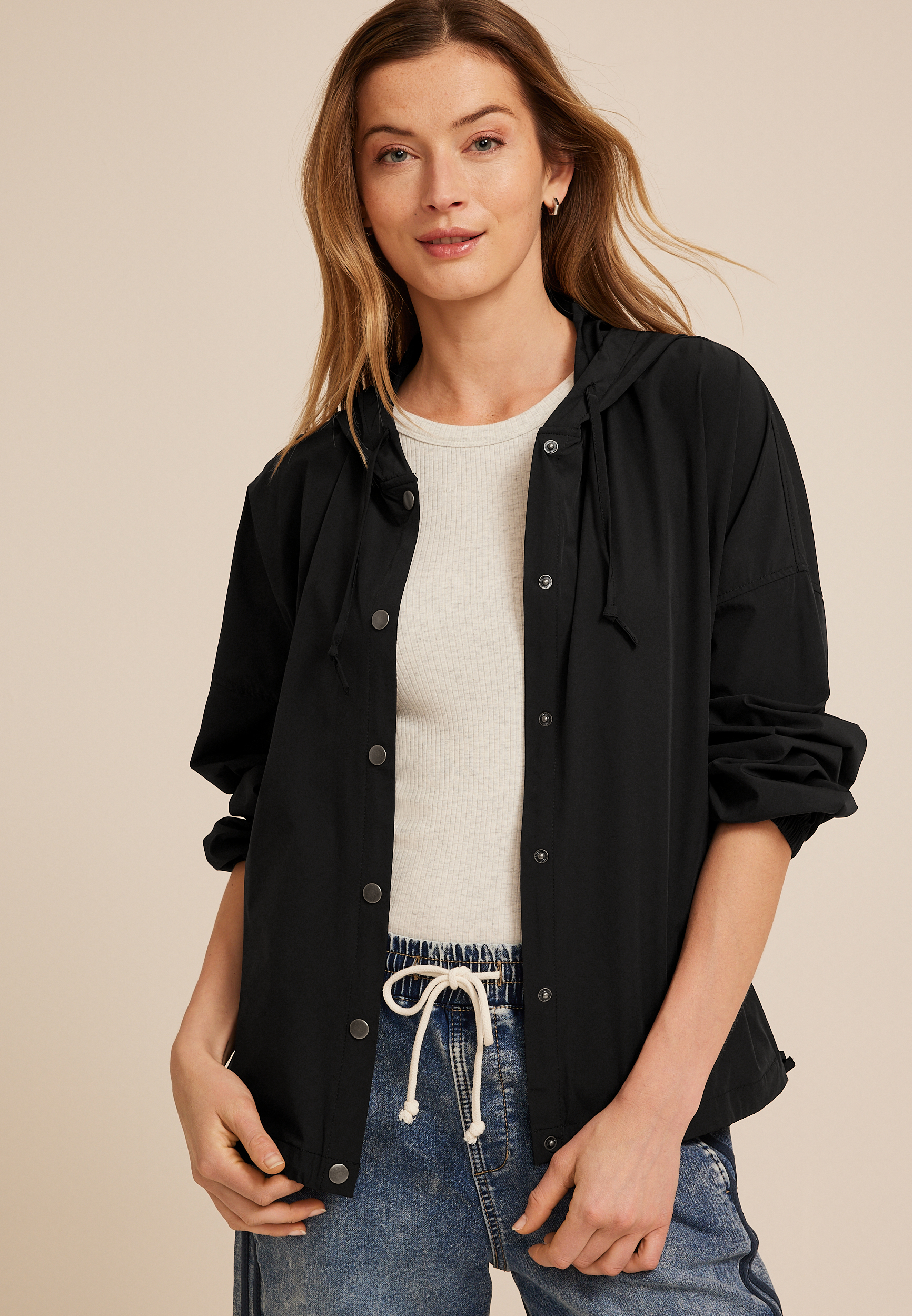 Black Woven Active Jacket