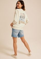 See Good In All Things Floral Embroidered Sweatshirt, OATMEAL HEATHER, small