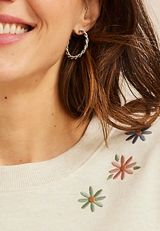 See Good In All Things Floral Embroidered Sweatshirt, OATMEAL HEATHER, small