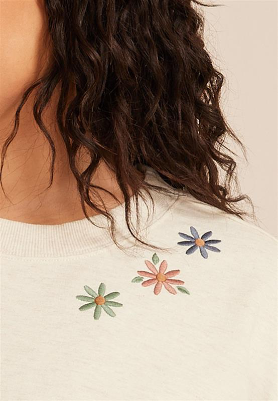 Plus Size See Good In All Things Floral Embroidered Sweatshirt, C3363, large