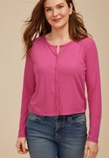Textured Button Front Cardigan, C6737, small