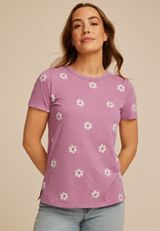 24/7 Dawson Floral Embroidered Crew Neck Tee, C3018, small