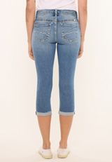 KanCan&trade; Mid Rise Frayed Thick Stitch Capri, C3337, small