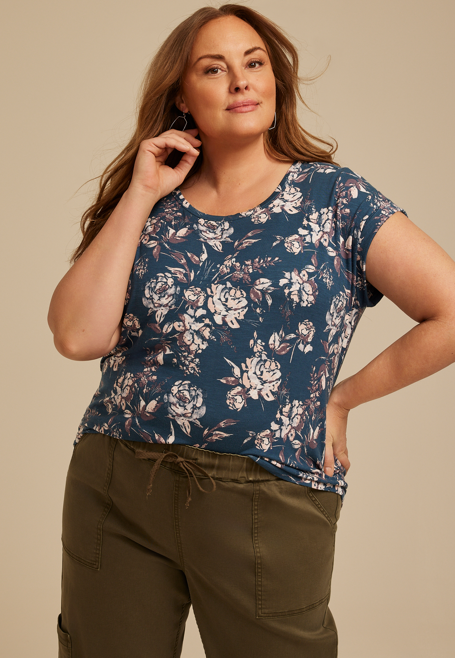 Plus Size 24/7 Floral Clara Tee