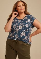 Plus Size 24/7 Floral Clara Tee, C3123, small