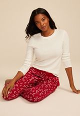 Sketch Heart Print Jogger Pajama Pants, C2842, small