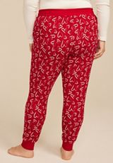 Plus Size Sketch Heart Print Jogger Pajama Pants, C2842, small