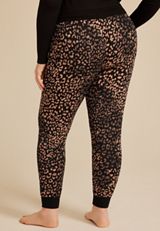 Plus Size Animal Print Jogger Pajama Pants, C1756, small