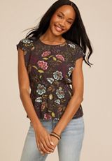 Floral Smocked Waist Top, C9765, small