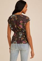 Floral Smocked Waist Top, C9765, small