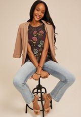 Floral Smocked Waist Top, C9765, small