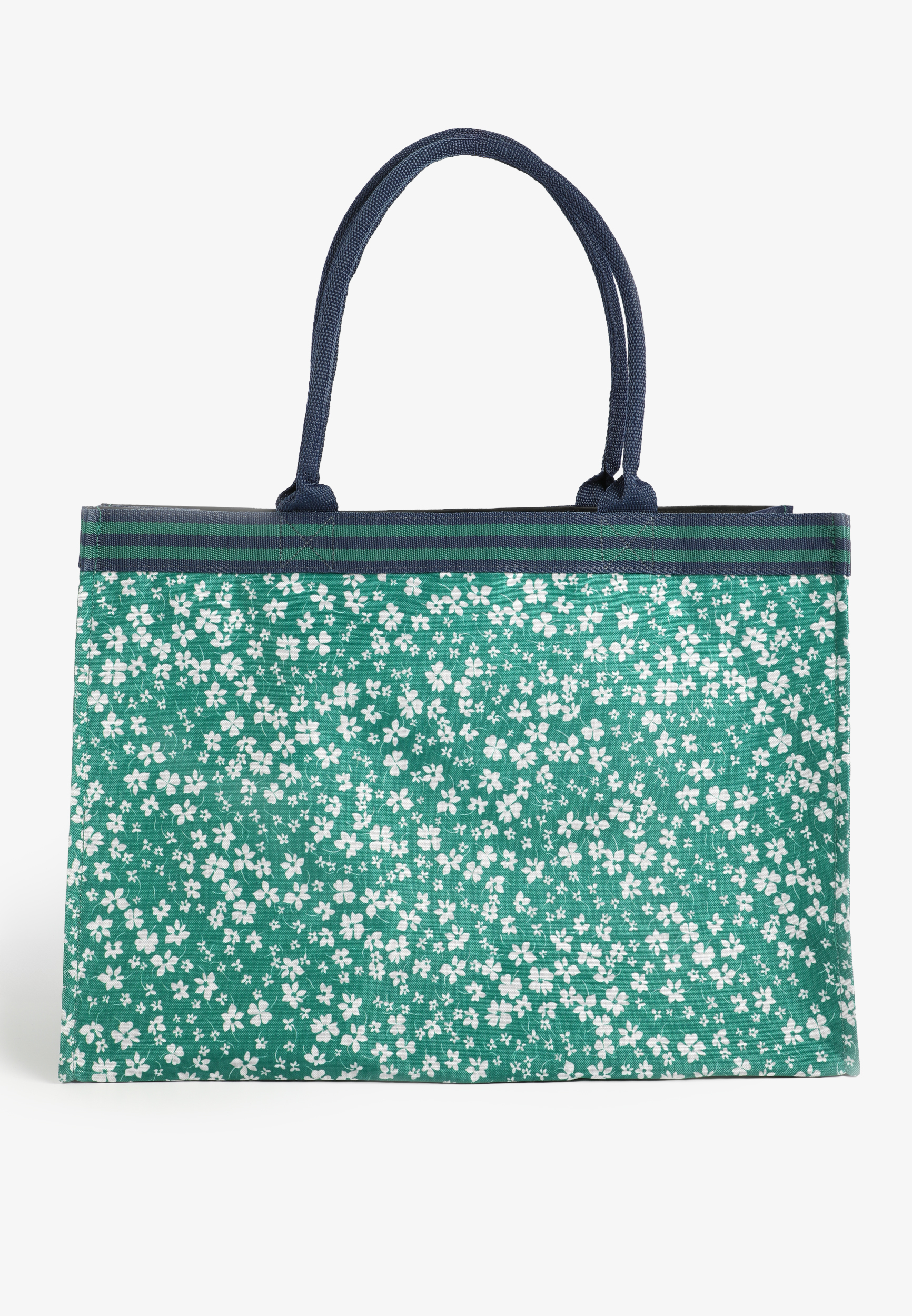 Green Floral Print Carryall Tote Bag