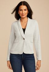 Ribbed Knit Blazer, C3348, small