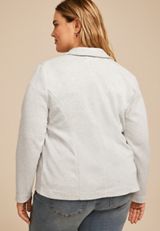 Rib Knit Blazer, C3348, small