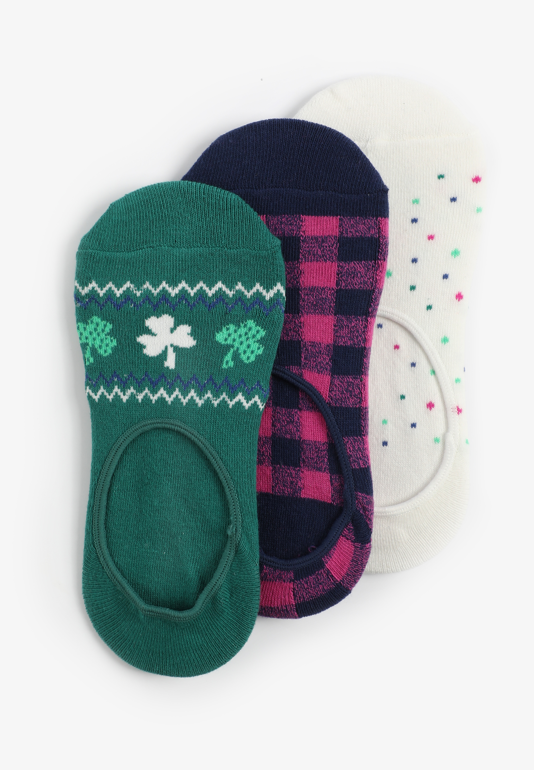 Mixed 3 Pack No Show Socks