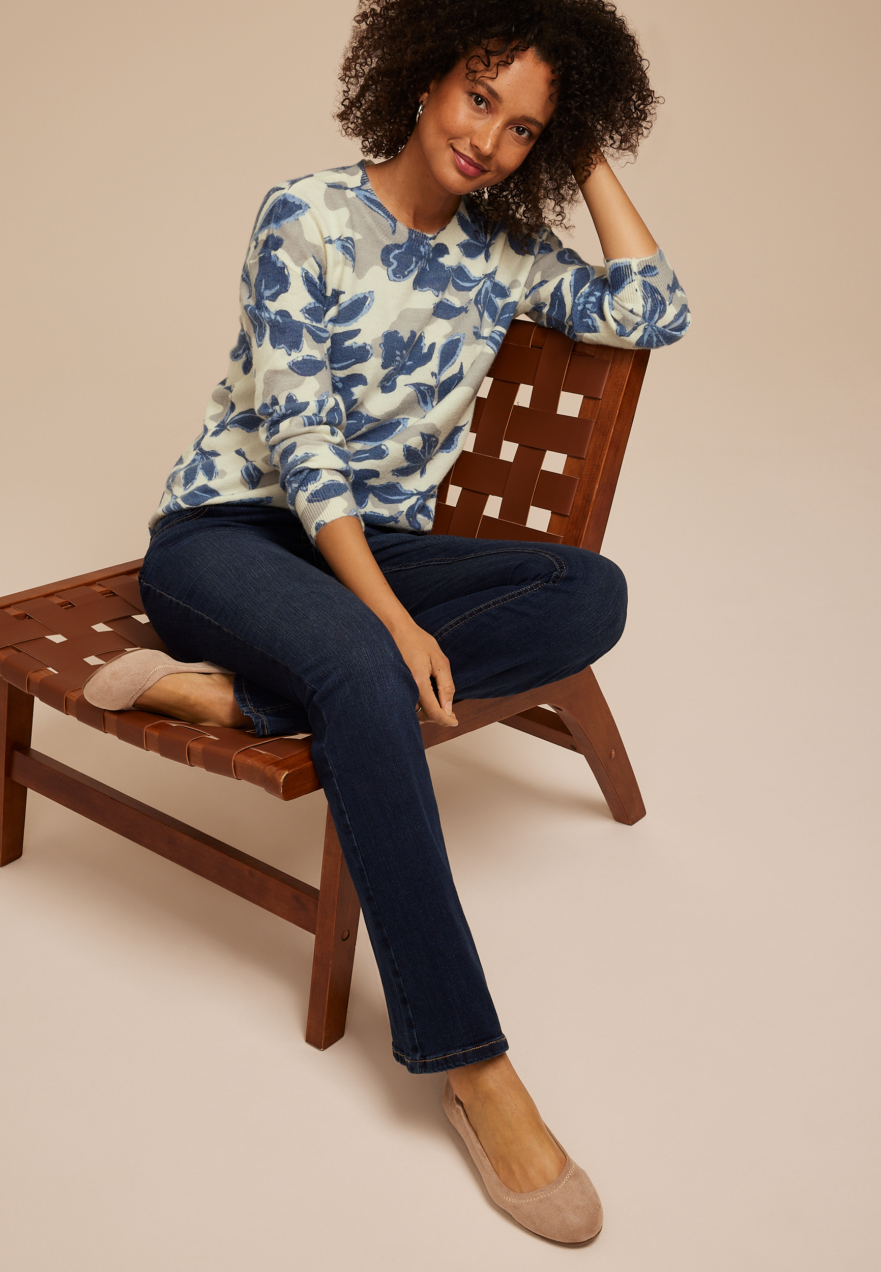 Floral Crew Neck Sweater