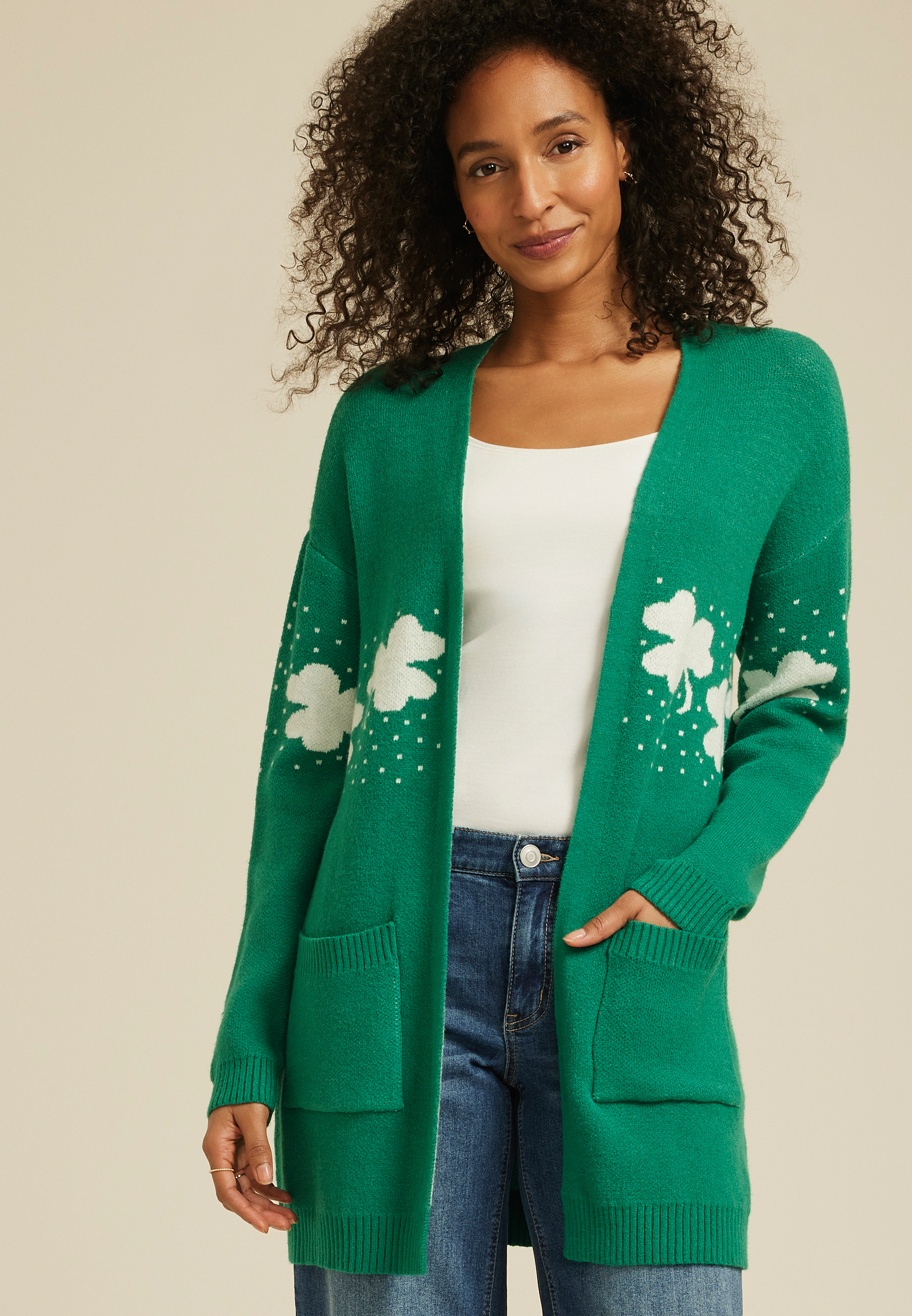 Clover Open Front Cardigan
