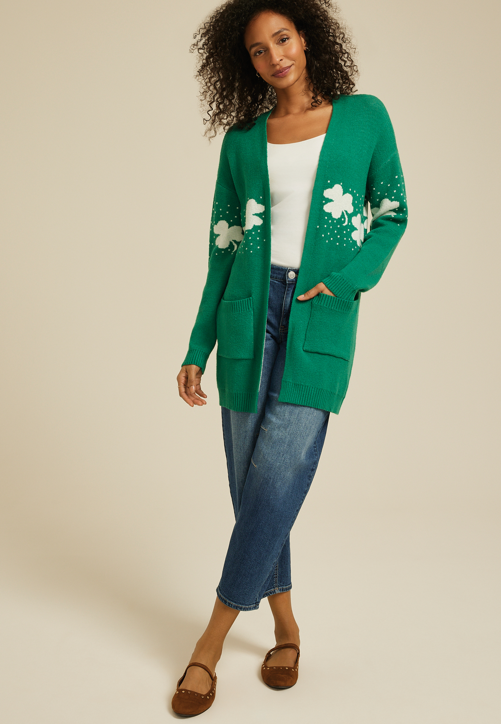 Clover Open Front Cardigan