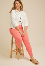 Plus Size m jeans by maurices&trade; High Rise Rose of Sharon Color Jegging, C2011, small
