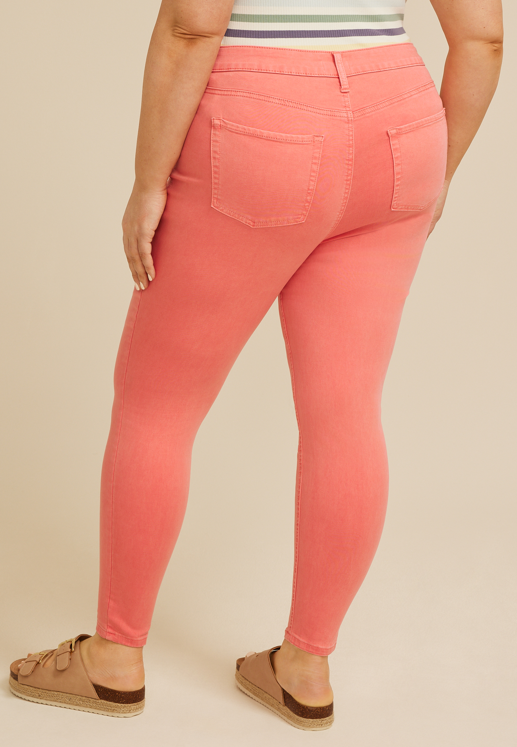 Plus Size m jeans by maurices&trade; High Rise Rose of Sharon Color Jegging, C2011, large