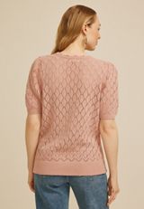 Pointelle V Neck Button Front Cardigan, C9369, small