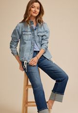 Cinch Hem Denim Jacket, C3337, small