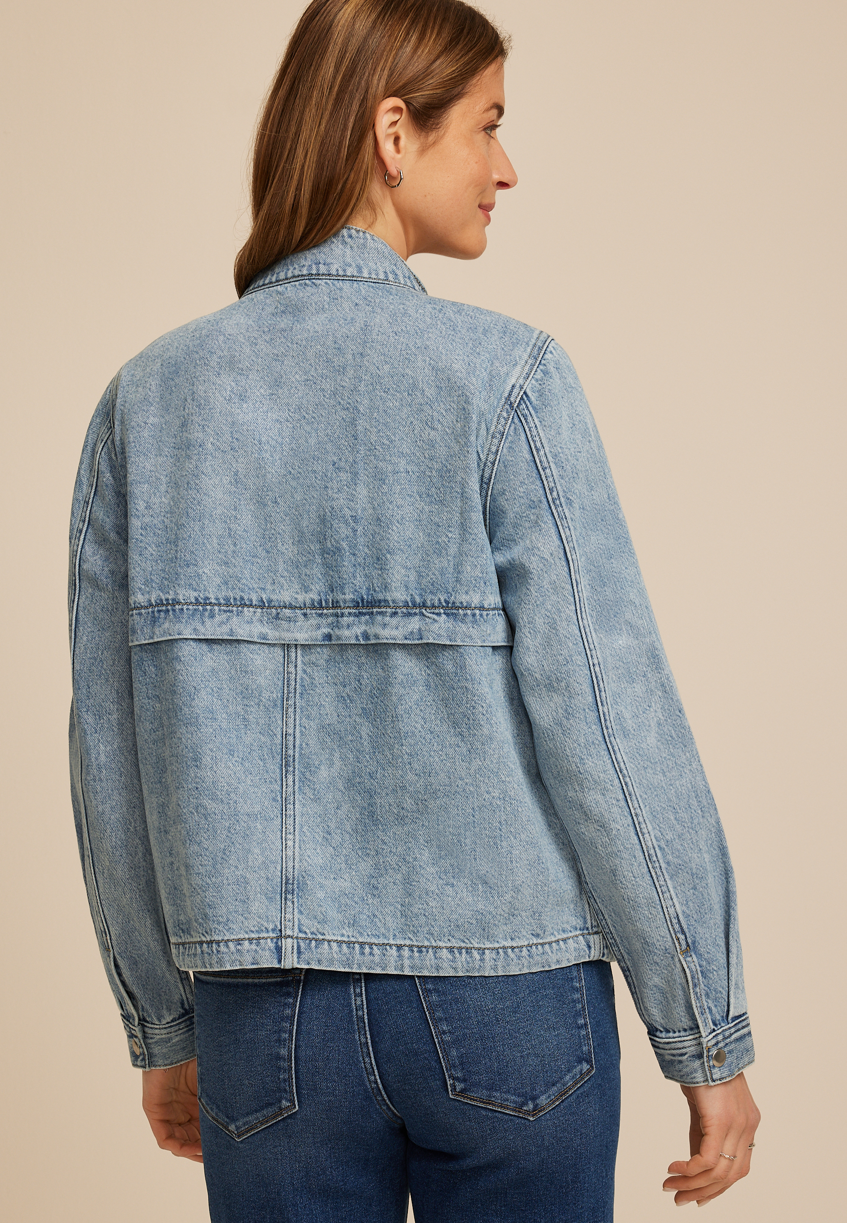 Cinch Hem Denim Jacket, C3337, large