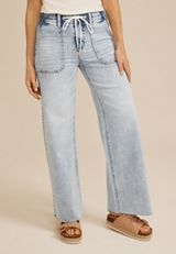 Flying Monkey&trade; High Rise Raw Hem Soft Wide Leg Jean, C2806, small