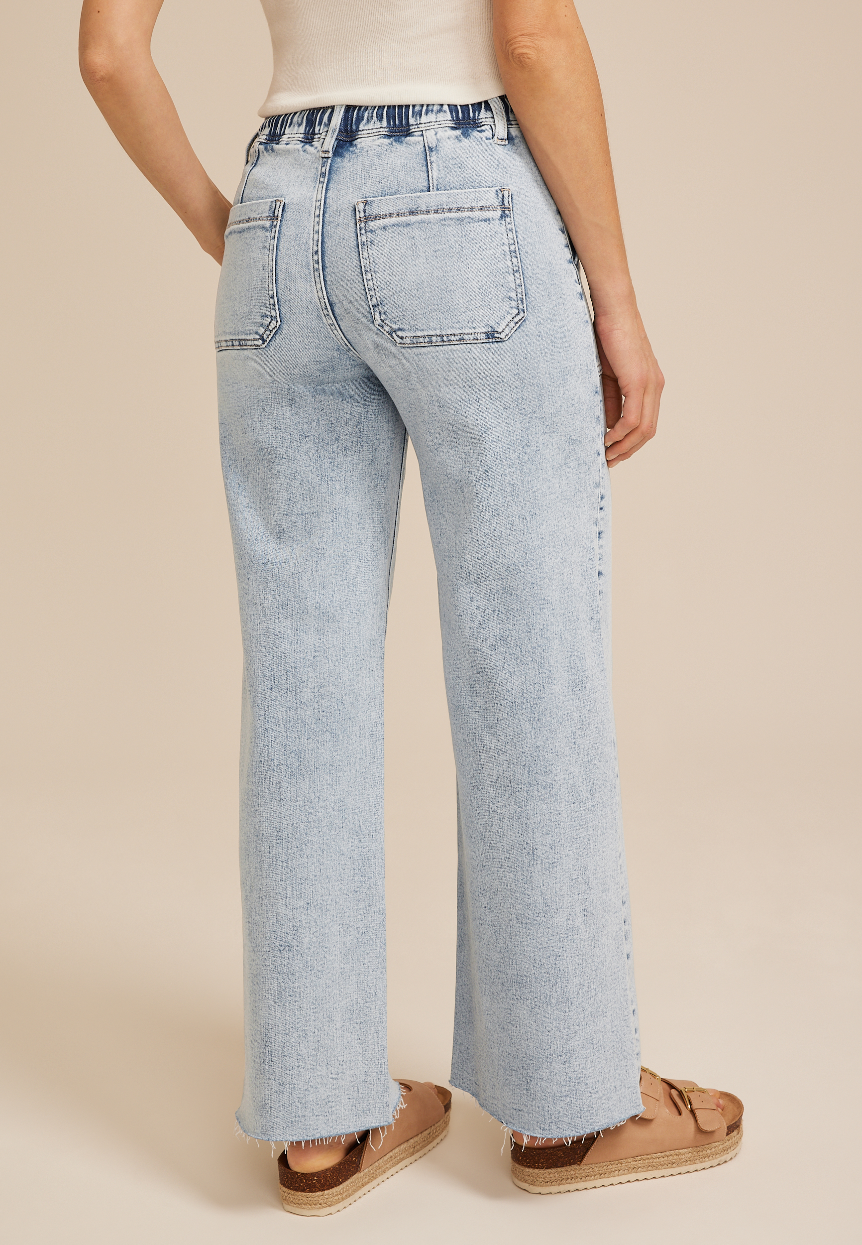 Flying Monkey&trade; High Rise Raw Hem Soft Wide Leg Jean, C2806, large