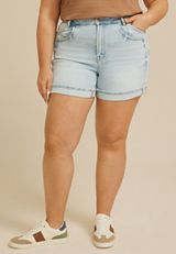 Plus Size Flying Monkey&trade; High Rise Double Pocket Cuffed Hem 5in Short, C2806, small