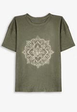 Lotus Mandala Relaxed Fit Graphic Tee, C4153, small