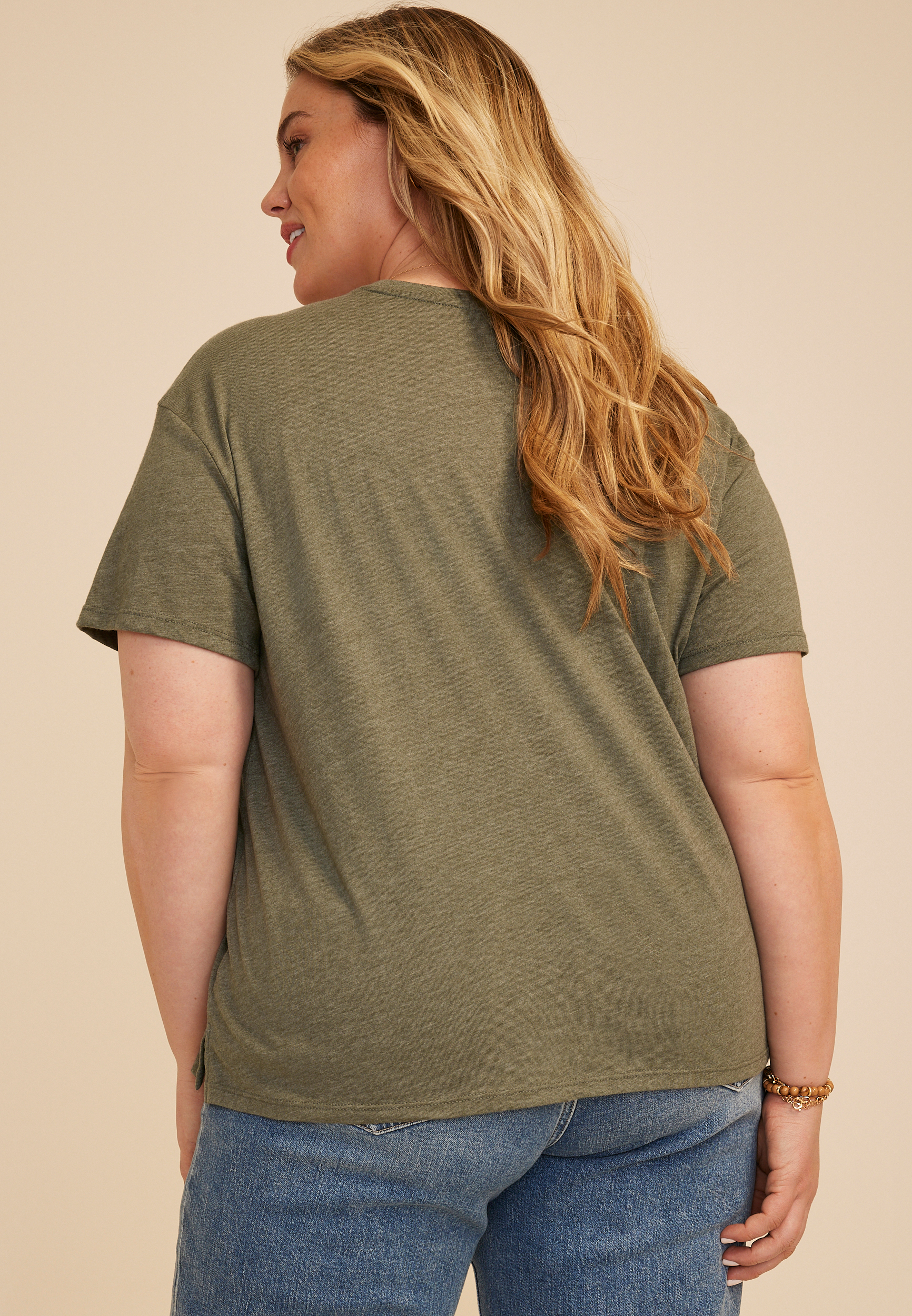 Plus Size Lotus Mandala Relaxed Fit Graphic Tee, C4153, large