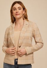 Woven Plaid Blazer, C5872, small