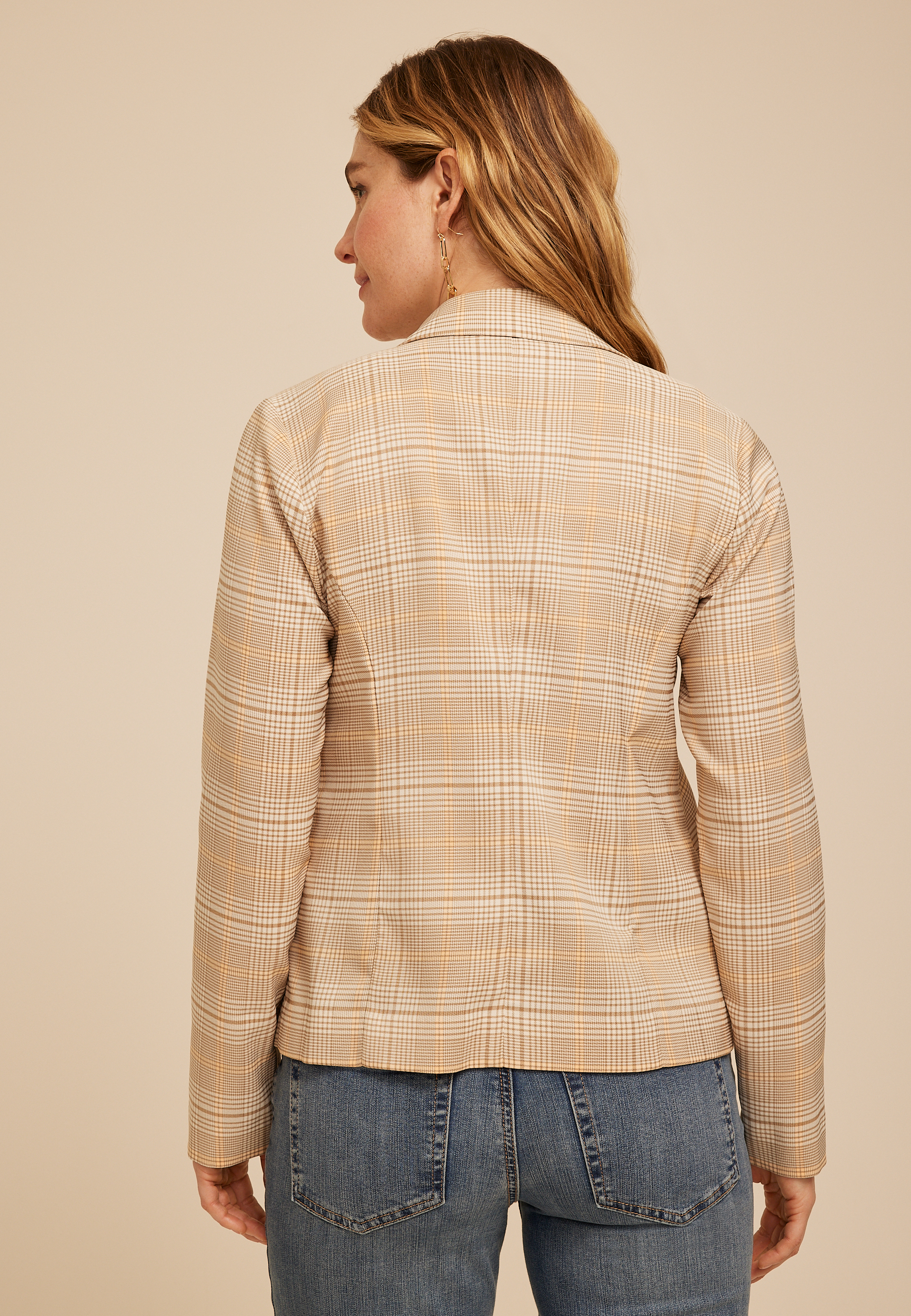 Woven Plaid Blazer, C5872, large