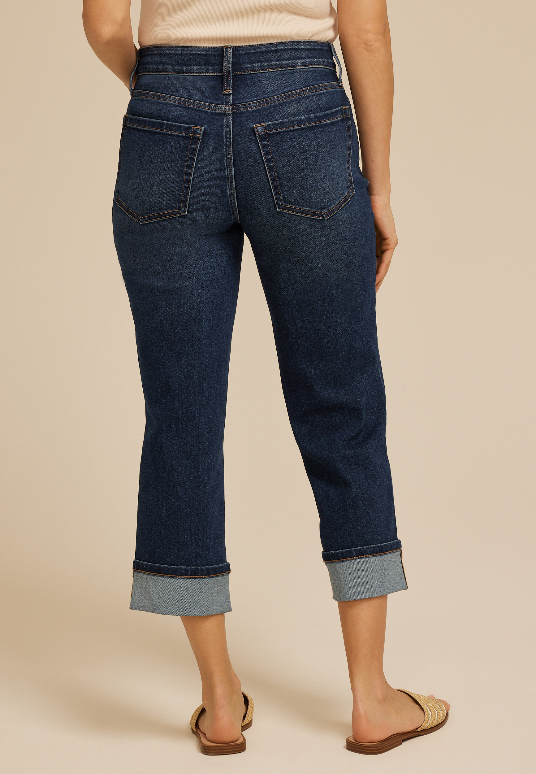 m jeans by maurices&trade; Dark High Rise Relaxed Straight Cropped Jean, C258, large